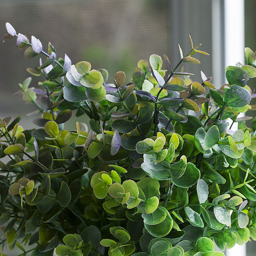 10 inch Artificial Eucalyptus Grass in Ceramic Pot