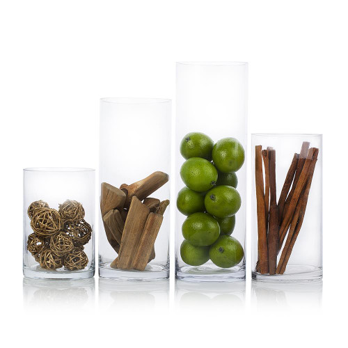 4" W Clear Glass Cylinder Vase