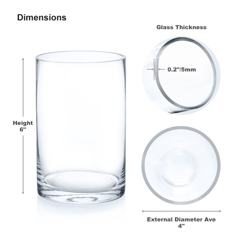 4" W Clear Glass Cylinder Vase