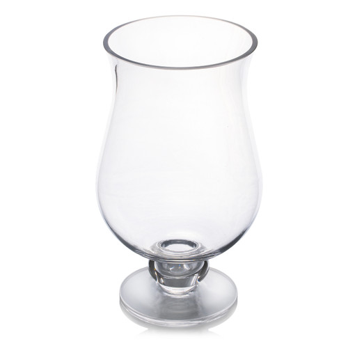 Unique Hurricane Clear Glass Vase 4.5" W 8.0" H