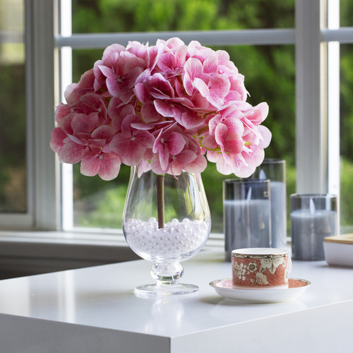 Unique Hurricane Clear Glass Vase 4.5" W 8.0" H