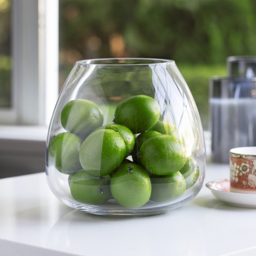 Unique Clear Vase H 6.5" W 7.5"