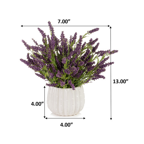Artificial Lavender Flower in Ceramic Pot