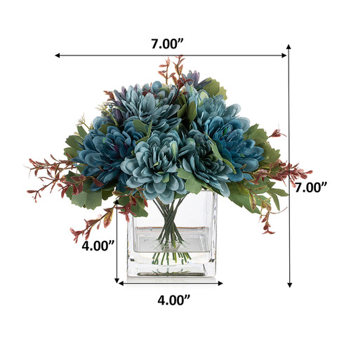 Mixed Daisy Flower Arrangement in Glass Vase with Acrylic Water