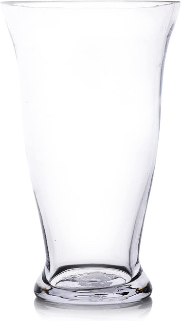 Tapered Glass Vase for Flowers 5" W 8" H