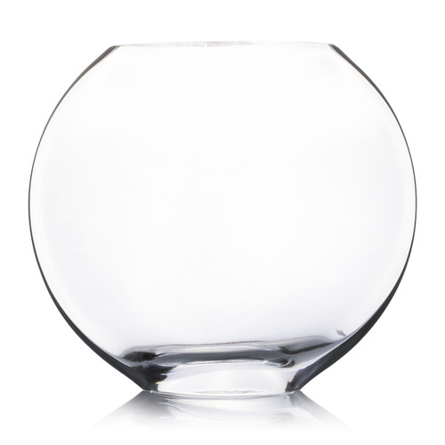 Unique Oval Glass Vase H 8.0" W 4.0"L8.5"