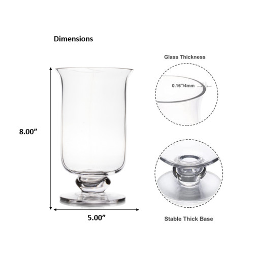 Unique Clear Vase H 8.5" W 5.0"
