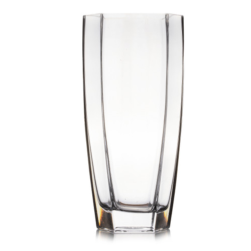 Unique Clear Glass Vase 4.5"D 3.0"W 10.0"H