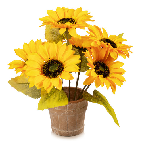 14" Artificial Sunflower Arrangement in Pot