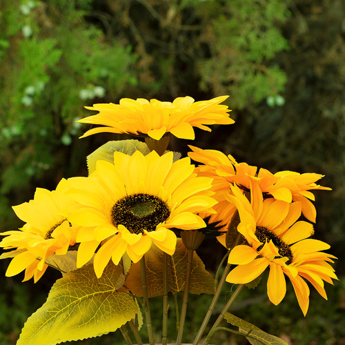 14" Artificial Sunflower Arrangement in Pot