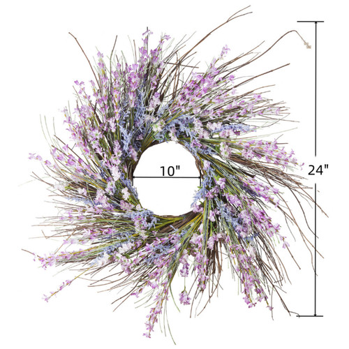 24" Artificial Spring Flower Wreath