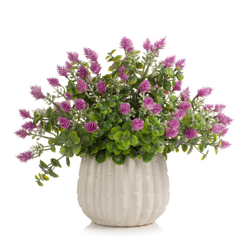 11" Mixed Artificial Mini Baby's Breath Flower in Pot (Pink)