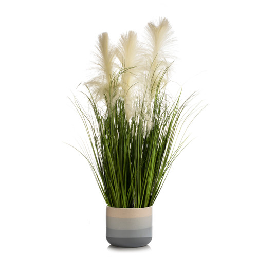 Artificial Feather Reed Grass in Pot