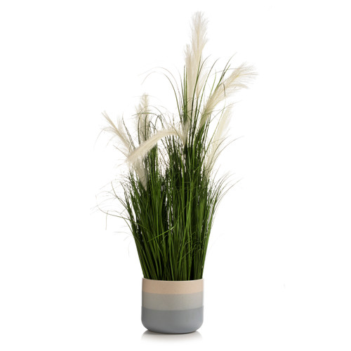 Artificial Pampas Grass with Black Foam Stand
