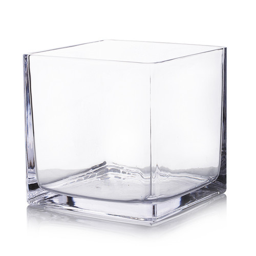 6.0" Clear Cube Glass Vase