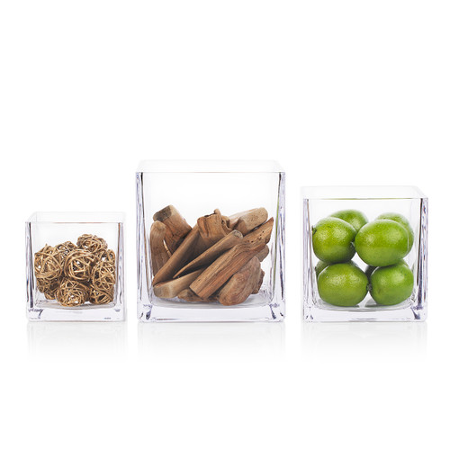 6.0" Clear Cube Glass Vase