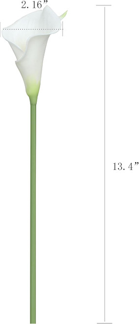 20pcs Artificial Real Touch Calla Lily Flower Arrangement(White Green)