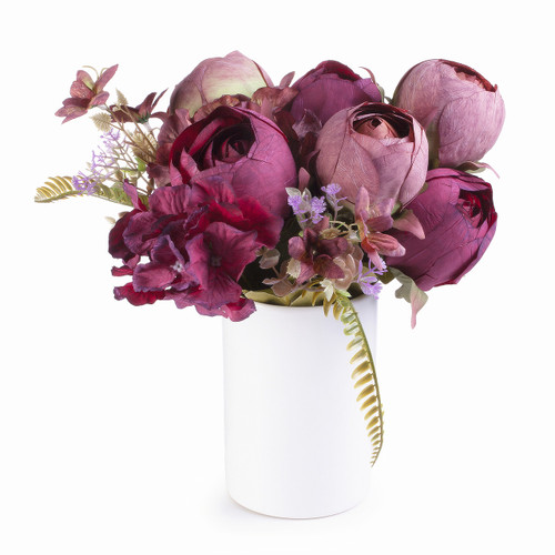 4" W 6" H White Cylinder Ceramic Vase