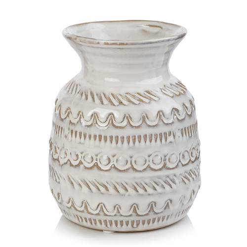 5" W 6" H White Ceramic Pineapple Vase