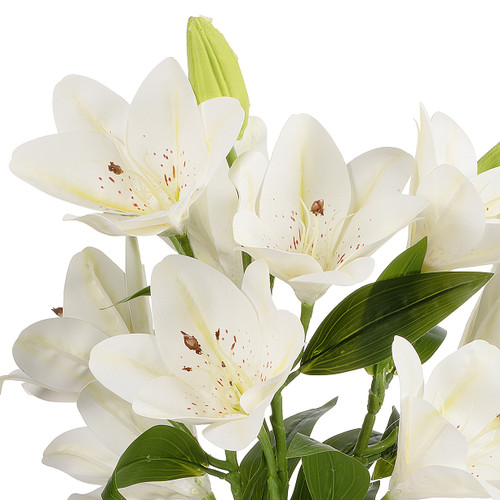 Real Touch Tiger Lily Flower Arrangement in Clear Glass Vase with Faux Water