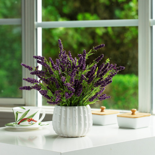 14" Lavender Bush Set of 4