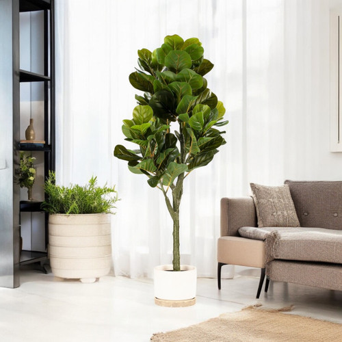 Artificial Fiddle Leaf Fig Tree in Nursery Pot (New)