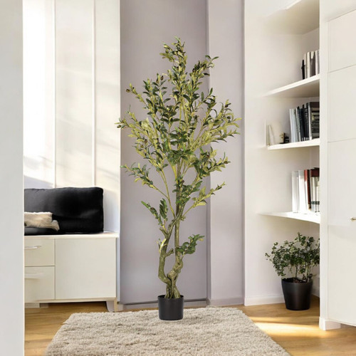 Faux Olive Tree with Branches and Fruits in Pot (New)