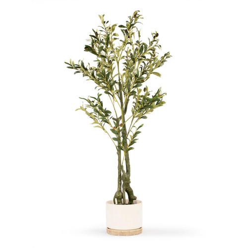 Faux Olive Tree with Branches and Fruits in Pot (New)