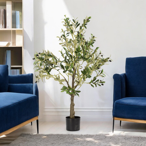 Faux Olive Tree with Fruits in Pot (New)