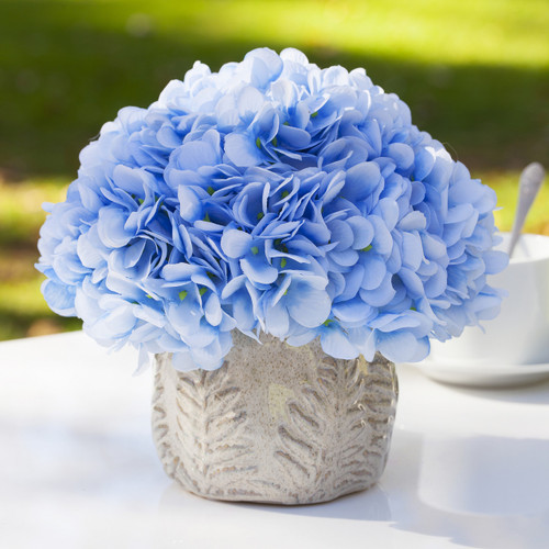 Artificial Silk Hydrangea Flower  in Ceramic Pot (New) — Available in 2 Colors