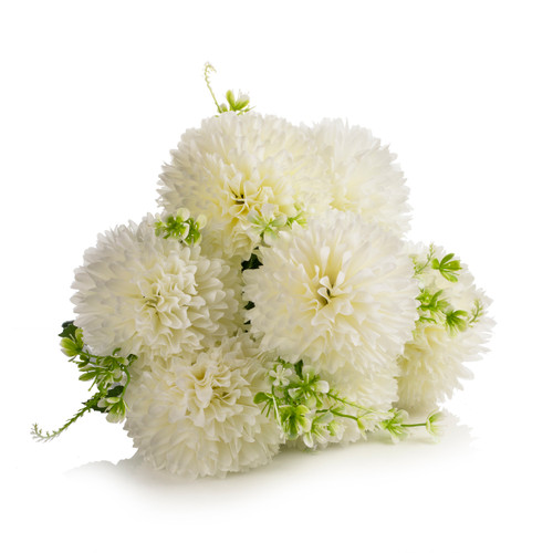 7 Heads Artificial Silk Marigold Flower Bouquet  (New) — Available in 3 Colors