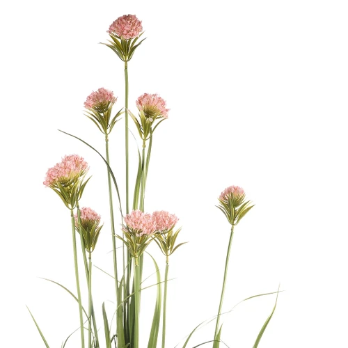 48" Artificial Grass with Lifelike Flowers in Pot (New) — Available in 3 Colors