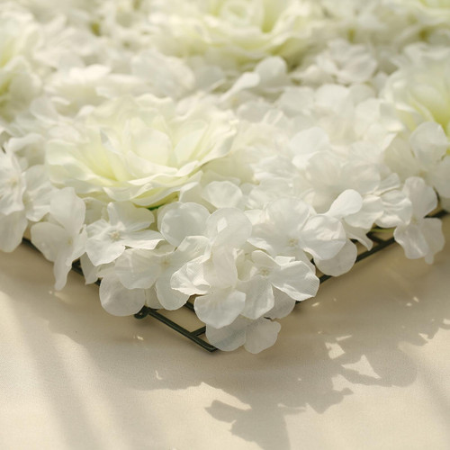 12 Pack 33 Sq ft. UV Protected 3D Silk Rose & Hydrangea Flower Wall Mat Panel (New) — Available in 4 Colors