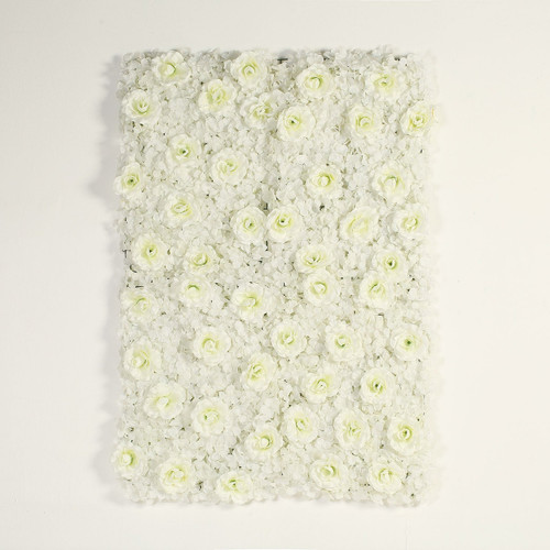 12 Pack 33 Sq ft. UV Protected 3D Silk Rose & Hydrangea Flower Wall Mat Panel (New) — Available in 4 Colors