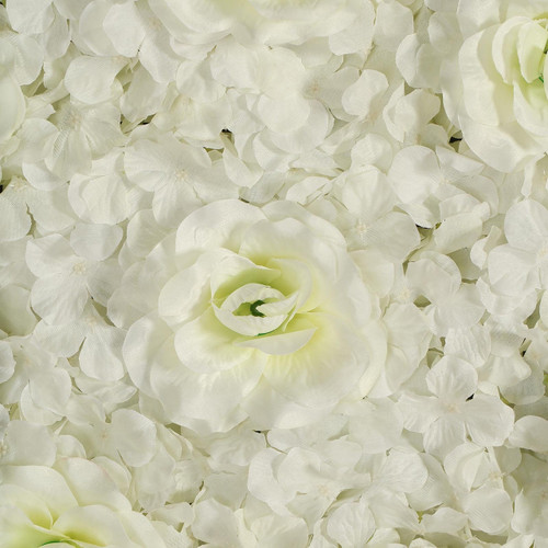 12 Pack 33 Sq ft. UV Protected 3D Silk Rose & Hydrangea Flower Wall Mat Panel (New) — Available in 4 Colors