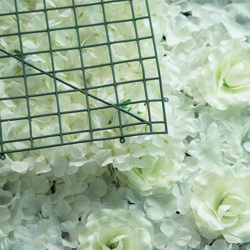 12 Pack 33 Sq ft. UV Protected 3D Silk Rose & Hydrangea Flower Wall Mat Panel (New) — Available in 4 Colors
