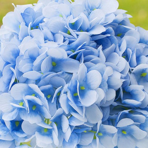 Silk Hydrangea Flower Arrangement in Clear Glass Vase With Faux Water (New) — Available in 2 Colors