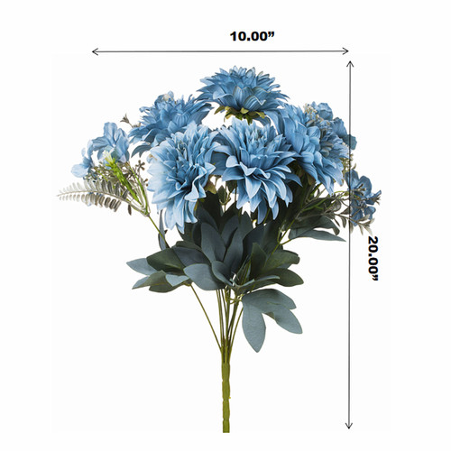 20" Artificial Dahlia Flower Bush (New) — Available in 3 Colors