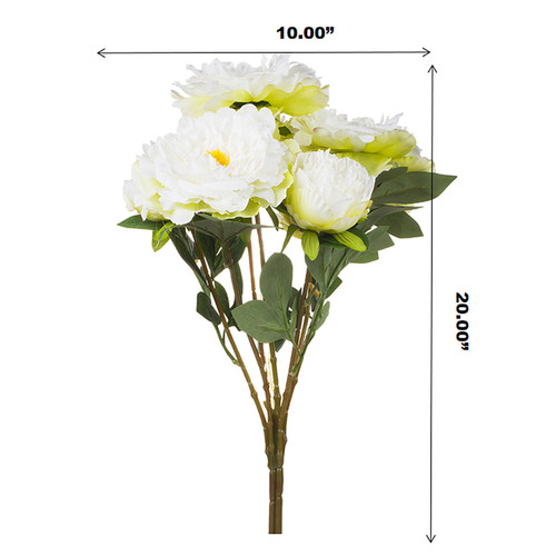 20"Artificial Peony Flower Bush with 7 Large Flower Head (New) — Available in 3 Colors