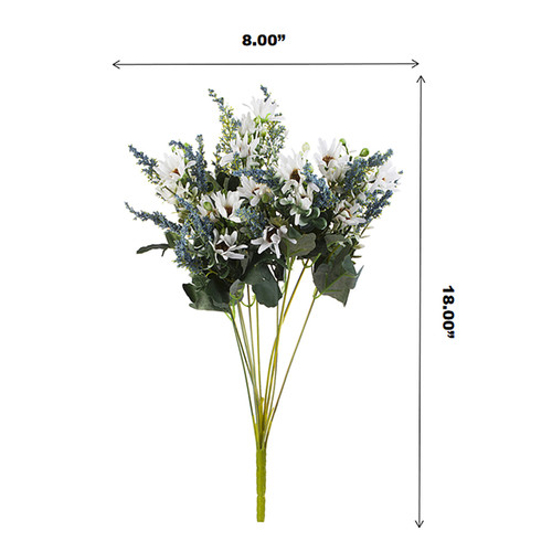 18" Artificial Daisy Flower Bush (New) — Available in 3 Colors