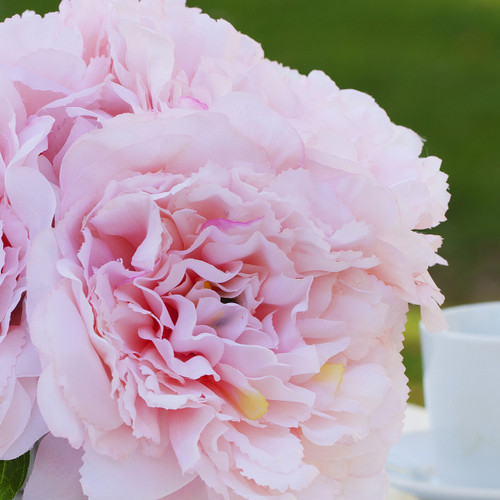 Artificial Silk Peony Flower  in Ceramic Pot (New) — Available in 2 Colors