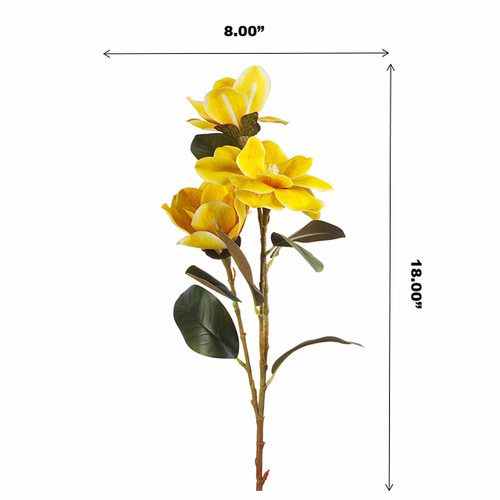 18" Artificial Nature Touch Magnolia Stem (New) — Available in 3 Colors