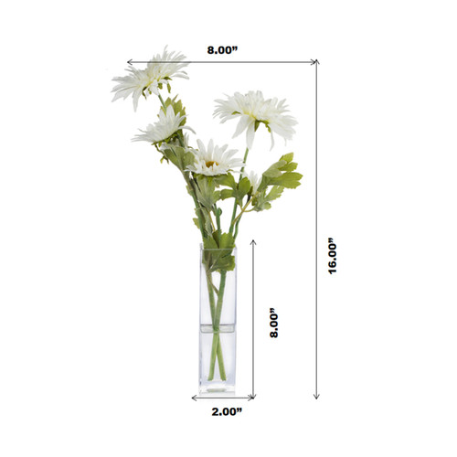Artificial Daisy Flower Arrangement in Glass Vase (New) — Available in 2 Colors
