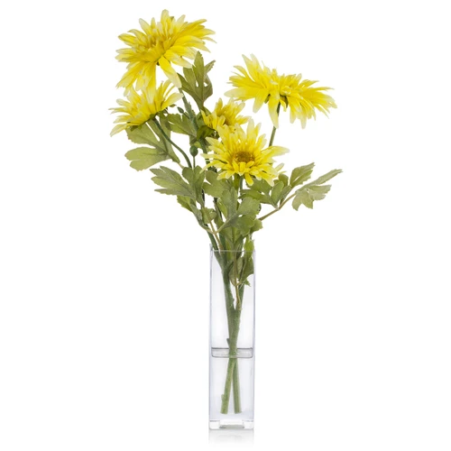 Artificial Daisy Flower Arrangement in Glass Vase (New) — Available in 2 Colors