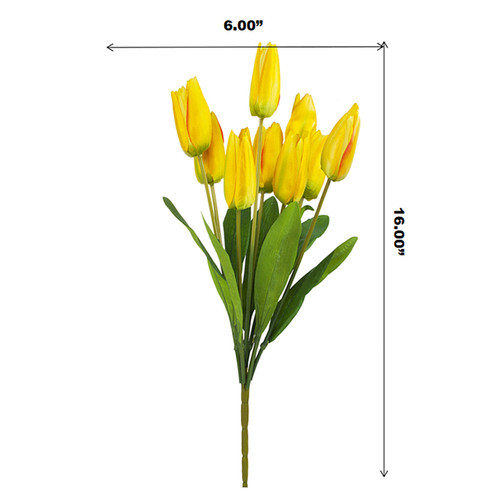 16" Artificial Tulip Flower Bush (New) — Available in 4 Colors