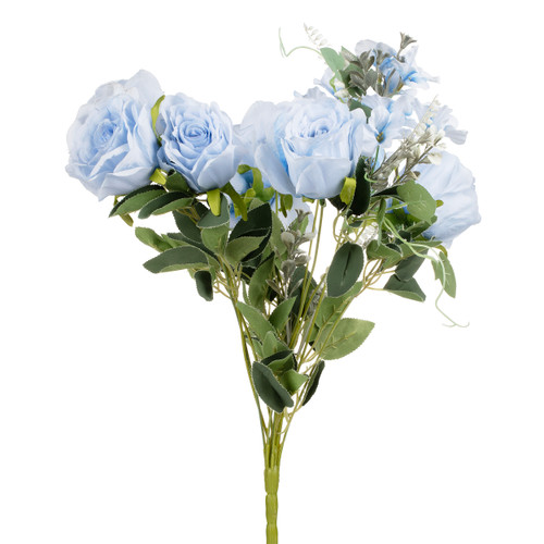 20" Mixed Artificial Rose Flower Bush — Available in 4 Colors