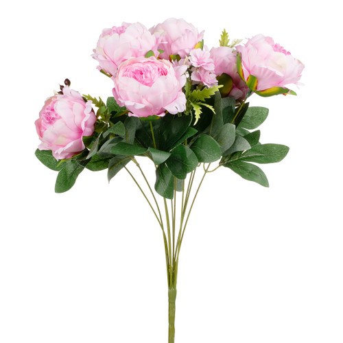 20" Mixed Artificial Peony Flower Bush — Available in 4 Colors