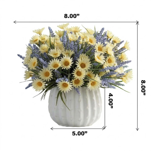 Artificial Daisy Flower in Ceramic Pot— Available in 3 Colors