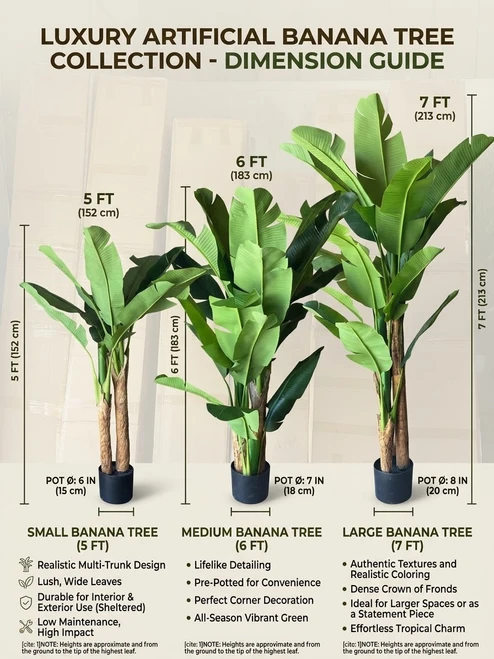 Artificial Banana Tree in Nursery Pot