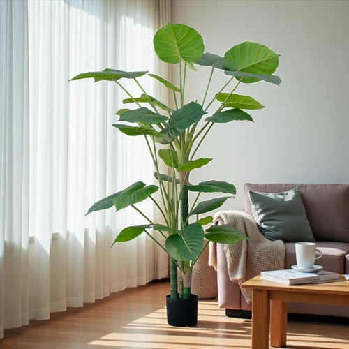 63" Artificial Alocasia Elephant Ear Tree in Nursery Pot